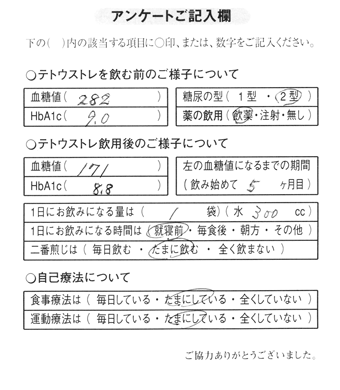 テトウストレ飲用アンケート011