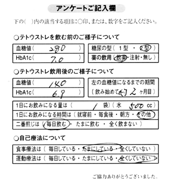 テトウストレ飲用アンケート014